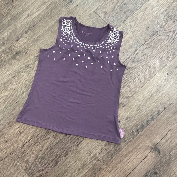 American Girl Isabelle Purple Silver Foiled Tank Top Size 10/12 - Picture 2 of 6